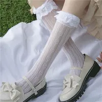 Women Socks Lace Fishnet Stockings For Womensexy Thigh High Over Knee Long Hosiery Lolita Sock Bow Cosplay Clothes