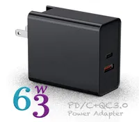 63W PD Charger 2port USB Fast Charge QC30 Type C для Switch MacBook Air Pro iPhone xr Wall Chargers9254644