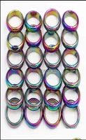 حلقات الفرقة المجوهرات 6 مم أزياء الهيماتيت Colorf Width Width Cambered Surface Rainbow Color Christmas Dhtwk5634405