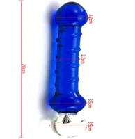 Blue Glass Penis Dildos Anal Beads Butt Plug For Female MasturbationErotic Anus Sex Toys Adult Products For Woman 2035 cm 1795977274