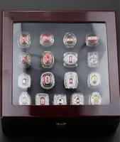17pcs Ohio State Buckeyes National Championship Ring Set Wooden Box Fan Gift8968960