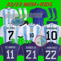 3 stelle 2022 Argentina #10 maglia da calcio 22/23 Home Lo Celso de Paul Aguero Di Maria Shirt Away L.Martinez Tagliafico Kun Aguero National Team Uniform666