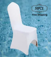 50PCPACK Universal Polyester Elastic Spandex Lycra Chair Covers for Wedding Banquet Event Home Office Party El Decoration3851776