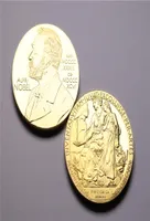 Nobel Gold Coin 24K Goldplated Hatıra Madalyaları Yabancı Rozet Koleksiyonu Hediye 5pcslot Inventas Vitam Iuvat Excoluisse AR4853815