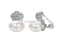 Yoursfs Clip on Pearl Earrings for Women Sparkly CZ Floral Wedding Anniversary Gift5861399