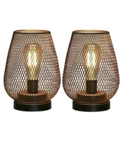 Lámparas de mesa Lámpara de jaula de metal Acento inalámbrico con batería de cabecera de bombilla LED para bodas Gardenegg Forma309o8400056