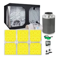 Dimmable Grow Lights Hydroponic Growing System Grow Tent Complete Kit Lamps 부품 실내 식물 형광 램프 식물을위한 탄소 필터 LED