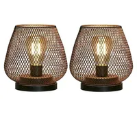 Masa lambaları Metal kafes lambası, düğünler için LED ampul başucu pil ile kablosuz aksan gardengg shape309o3298805