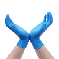 6 pairsBlue Powder Free Large Examination Nitrile Gloves For Medical Use