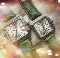Crime Premium Mens Women Lovers Watches Quartz Mouvement Temps Horloge Full Full en acier inoxydable Boucle d'origine Simple Square Roman Sapphire Glain Glass Wristwatch Cadeaux