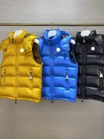 디자이너 Tibb Mens 럭셔리 후드 가드 다운 조끼 프랑스 브랜드 여성 보르 메스 다운 겨울 재킷 자수 가슴 배지 따뜻한 겉옷 재킷
