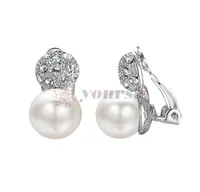 Yoursfs Clip on Pearl Earrings for Women Sparkly CZ Floral Wedding Anniversary Gift4126776
