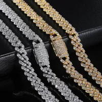 Halsband 7-24 tum 8mm 925 Sterling Silver Setting Iced Out Moissanite Diamond Hip Hop Cuban Link Chain Miami Halsbandsmycken f￶r Mens242F