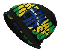 BeanieSkull Caps Brazilian Jiu Jitsu BJJ Brazil Flag Art Skullies Beanies Hat Fashion Outdoor Cap Autumn Winter Warm Dualuse Bonne6383327