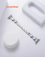 Calcole intelligenti a quattro foglie per Apple Watch Band 41mm 40mm 38mm 45mm 44mm 42mm Donne Bracel in acciaio inossidabile Diamond Luxury Diamond2749396