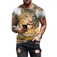 Мужские рубашки Tny Animal Leopard 3D Printe Рубашка с коротким рукавом. Персонализированная повседневная летняя мода Harajuku негабаритный шир