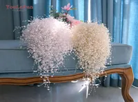 Wedding Flowers YouLaPan F24 Full Pearls Ivorywhite Bouquet Handmade Waterfull Bride Luxury Bridal Accessories Jewelry6980443
