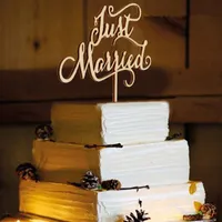 Feis new arrival romantic Just Married We do Happy Birthday letter inserted card cake topper wedding decoration cake accessory2588351