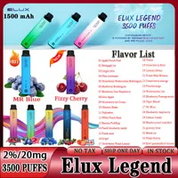 Elux Legends 3500 Puffs Disposable wegwerp Vapes Wegwerp Elux Legend Puff 3500 Pro E Sigaretten Vape Pen 1500mAh Vaporizer Stick Damps Kit 2% 10 ml Pre -gevuld