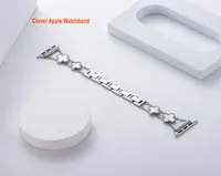 Cztery Smart Straps Clover Clover for Apple Watch 41 mm 40 mm 38mm 45 mm 44 mm 42 mm kobietę luksusowe bling diamond stal nierdzewna branslacja 6826679