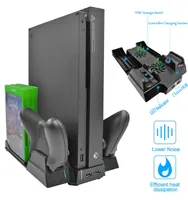 Yoteen Vertical Stand for Xbox One X Cooling fans Controller Charger with 2 USB HUB Ports Discs Storage Rack8420888