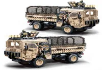WW2 군용 무거운 전술 ​​트럭 보병 자동차 군인 도시 빌딩 블록 클래식 건축 교육 장난감 어린이 Y2978696