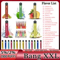 Bang xxl 2000 Puffs Dispositif E-cigarettes jetables Bang Puff 2000 Vapes Cigarettes électroniques Pro Max Vape Pen 800MAH PODS PODS BAR KIT VAPRES PRÉFUST