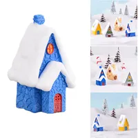 Christmas Decorations Miniature Resin Color Fairy House Micro Landscape Ornaments Dollhouses Desktop Decoration Accessories For DIY Craft