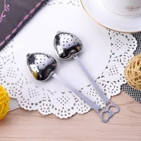 Teaspoon Strainer Stainless Steel Love Heart Shape Tea Clip Kitchen Tool Infuser Spoon Filter Ceremony Accessories RRC573