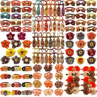 Dog Apparel 30 50pcs Thanksgiving Fall Style Bowtie Collars Autumn Pet Ties Cat Grooming Accessories For Small Medium