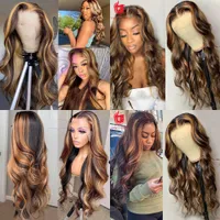 Lace Wigs Highlight Wig Human Hair Ombre Lace Front Wig 30 Inch Brazilian Hair Wigs For Black Women Honey Blonde Body Wave Lace Front Wig 221216