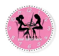 Manicure Salon Wall Clock Salon Spa Spa personalizado Relógio de parede personalizado Obra de arte personalizada Pedicure Art Studio Business Wall Art Decor Y59997728