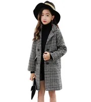 Mumopanda Girls Coat Fashion Ploid Wool Coat a doppio petrolio Abesa di abbigliamento Autunno invernale Autunno 6 8 10 12 14 anni Old264Q6896936