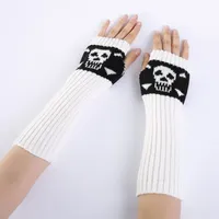 Halloweenowe rękawiczki punkowe impreza dostarcza unisex szkielet szkieletowy Halfing Finger Rękawice świecą