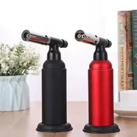 Köksändare Big Size Dual 1300C Metal Butane Gas Torch Windsecture Jet Flames Heavy Giant Butane Torch Lighter Professional Kitchen Torches BBQ Tool 1227