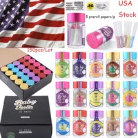 E Cigarette Accessories Baby Jeeter Infused Pre rolls Paper Bag 5 Pack 10 Strains Paper Label Container High Potency Liquid Diamond Cone Box Package STock In USA