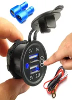5V 21A1A Cigarette Lighter Dual USB Charger Socket Outlet Power Adapter Plug With touch Switch For Car Truck Motorcycle Boat9777817