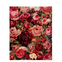 Peintures peintures acryliques par numéro d'huile de fleur image coloriage de mur coloriage cadeau rose sur toile unique peinture de décoration intérieure œuvres d'art