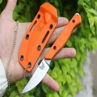 High Quality Benchmade 15700 Survival Straight Knife CPM154 Satin Blade Full Tang Orange G10 Handle Fixed Blades Hunting Knives Wi290y
