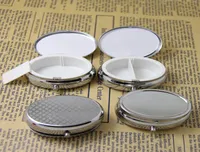 Caixas de comprimidos em branco oval de 10pcs Oval caixa organizadora de metal de medicamentos Promo￧￣o DIY Promo￧￣o DIY Ship3345609