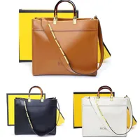 Üst tutamak Fend Sunshine alışveriş büyük tote çanta kadın erkek tasarımcı cüzdan crossbody moda orijinal deri lüks el çantası hafta sonu debriyaj omuz çantaları