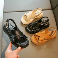 Sandali bambini sandali casual sandali ragazzi e ragazze alla moda colore solido 2022 Nuovo estate babay per bambini abbigliamento esterno scarpe da pannelli t230103