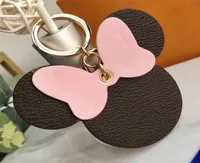 Mouse Designer Bow Keychains Pu Leather Animal Cars Keyrings Chains Holder Fashion Key Rings with Box9734146
