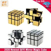 Yeni Qiyi Ayna Küp 3x3x3 Sihirli Hızlı Küp Gümüş Altın Çıkartmalar Profesyonel Bulma Küpleri Çocuklar İçin Oyuncaklar Ayna Blokları258W