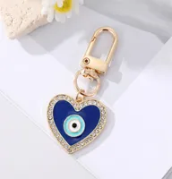 Wasser Drop Herz Evil Eye Keychain Keyring für Freund Ehepaar Emaille Blue Eye Bag Auto Charme Accessoires Schmuck6678673