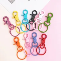 Colorful Lobster Clasps Hooks Keychain Heart Color Spray Paint Key Chain Key Rings For DIY Jewelry Making Keychain Findings RRC664