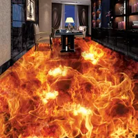 Fond d'écran PO personnalisé 3D flamme stéréoscopique Burning Living Room Bedroom Floor Mural étanche Papel de Parede 3D8341659