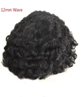 Wave Toupee For Men Full Lace Curly Human Hair Toupee Replacement System 8x10 inch 8mm 10mm 12mm Wave Swiss Lace Men Hairpiece6318538