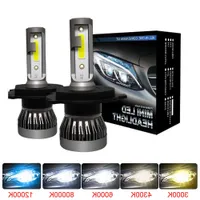 H7 LED 12000LM PAIR Mini Dual Car Headlight Bulbs H1 H16 H7 H8 H4 H11 Headlamps Kit 9005 HB3 9006 HB4 Auto LED Lamps