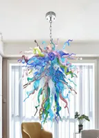 Lustres de vidro soprados de arco -íris modernos Lâmpada de vidro Lâmpada Multicolor Personalizada Pingente Handmada para a sala de estar Arte decoração9022821